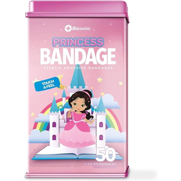 BioSwiss Bandages Princess Shaped Self Adhesive Bandage, Latex Free 50 COUNT - Picture 1 of 8